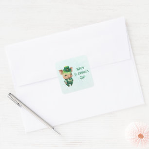 Sticker Carré Joli Green St. Patrick's Day Pig