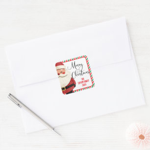 Sticker Carré Joli Noël Père Noël de famille
