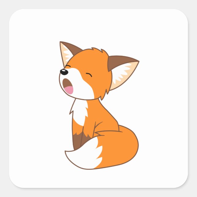 Sticker Carré Joli Petit Fox Sleepy (Devant)