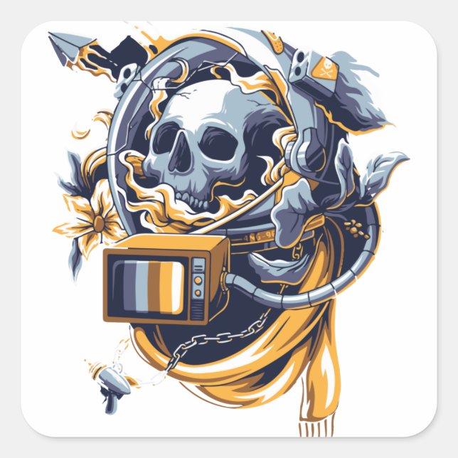 Sticker Carré Joli Stikers Halloween (Devant)