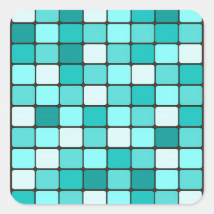 Sticker Carré Joli Turquoise Aqua Turquoise Carrelage mosaïque M