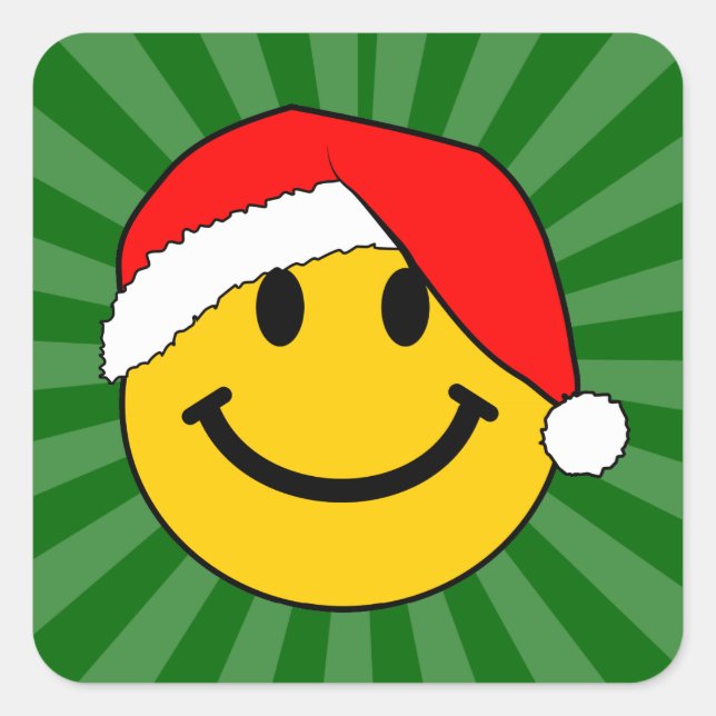 Sticker Carré Joli visage de Noël Père Noël (Devant)