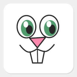 Sticker Carré Joli visage lapin de Pâques