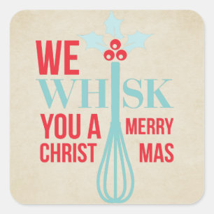 Sticker Carré Joli Whisk You a Joyeux Noël