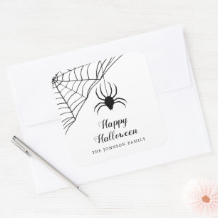 Sticker Carré Jolie araignée noire Halloween
