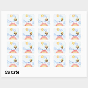 Sticker Carré Jolie bee bee bee fête d'anniversaire