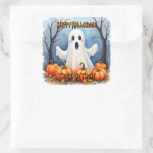 Sticker Carré Jolie collection effrayante d'Halloween moderne