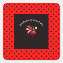 Jolie fête d'anniversaire de fée coccinelle noire