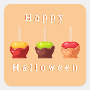 Sticker Carré Jolie fête des enfants de bonbons d'Halloween