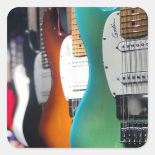 Sticker Carré Jolie guitare acoustique