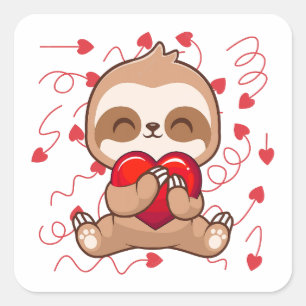 Sticker Carré Jolie Parfum Lazy Tenant Parfum Amour Coeur