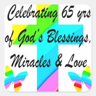 STICKER CARRÉ JOLIE RAINBOW CROSS 65E ANNIVERSAIRE CONCEPTION