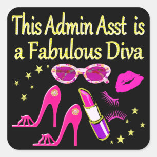 STICKER CARRÉ JOLIE ROSE ADMIN ASST DIVA DESIGN