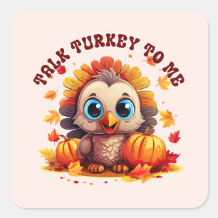 Sticker Carré Jolie Turquie et feuillage d'automne