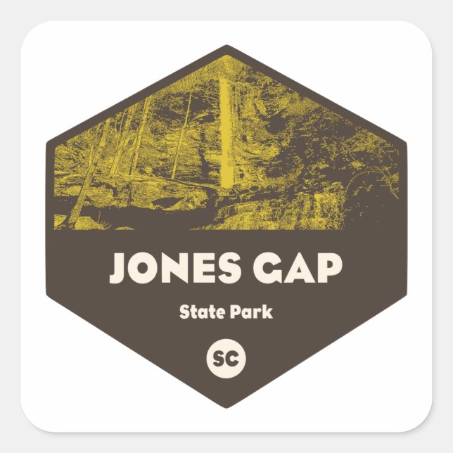Sticker Carré Jones Gap State Park Caroline du Sud (Devant)