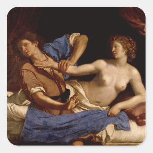 Sticker Carré Joseph et l'épouse de Potiphar, c.1649