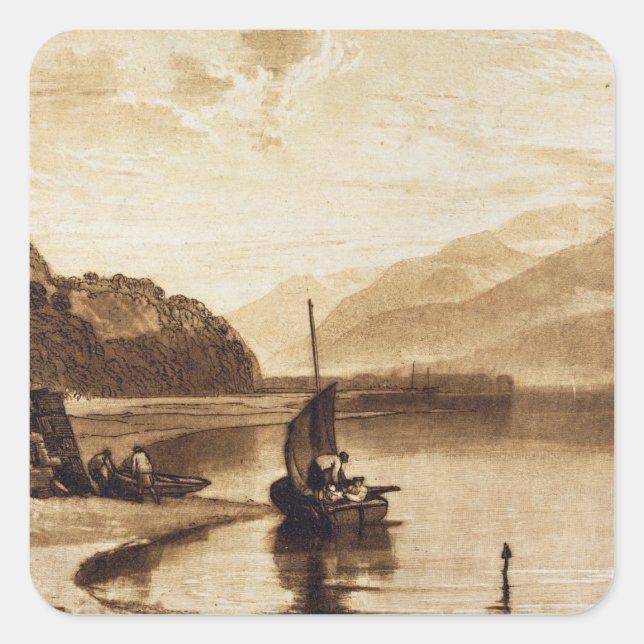 Sticker Carré Joseph Mallord William Turner | Jetée d'inversion, (Devant)