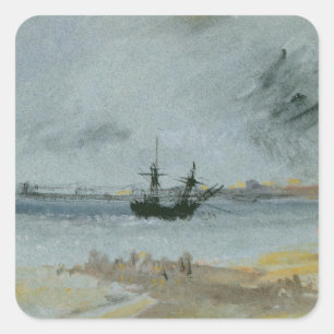 Sticker Carré Joseph Mallord William Turner   Navire terrestre, 