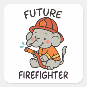 Sticker Carré Jote Elephant Feu Feu Feu Enfants amusant