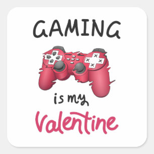 Sticker Carré Jouer est ma Saint Valentin