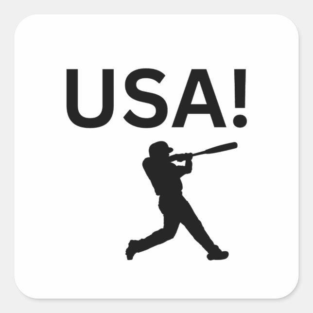 Sticker Carré joueur de baseball américain utilisant dot comme b (Devant)