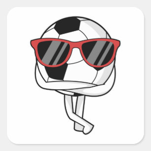 Sticker Carré Joueur de football avec lunettes de soleil à Socce