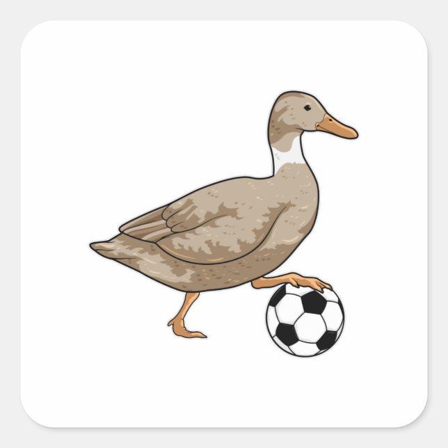 Sticker Carré Joueur de football canard (Devant)