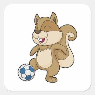 Sticker Carré Joueur de football d'écureuil
