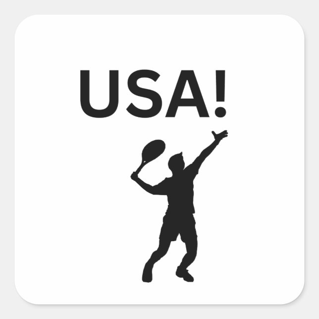 Sticker Carré Joueur de tennis américain utilisant dot comme bal (Devant)