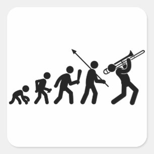 Sticker Carré Joueur Trombone