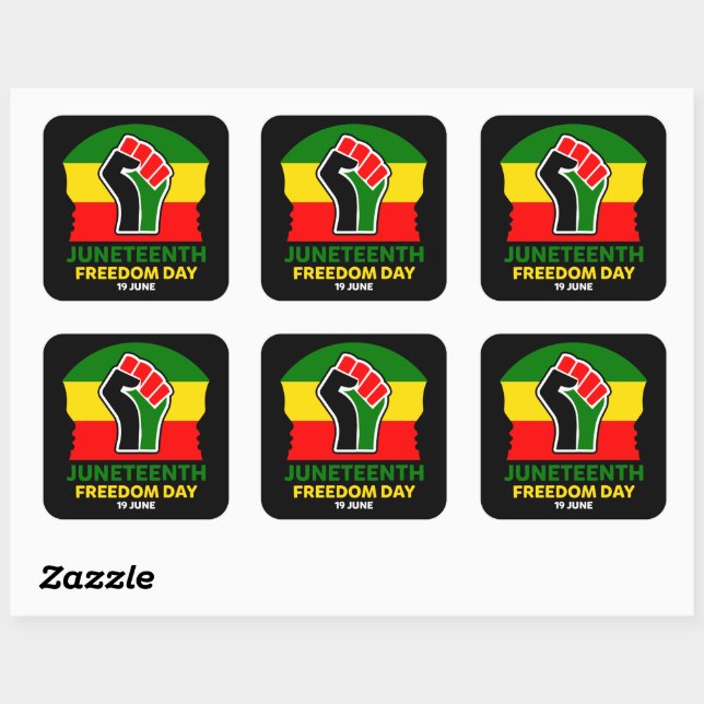 Sticker Carré Jour de la Liberté - Histoire noire (Feuille)