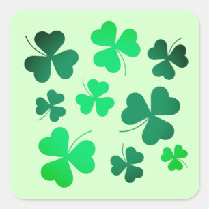 Sticker Carré Jour de la Saint Patrick de printemps vert irlanda