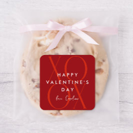 Sticker Carré Jour de la Saint Valentin Red Modern XOXO
