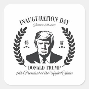 Sticker Carré Jour de l'investiture de Trump 2025 Fier Maga