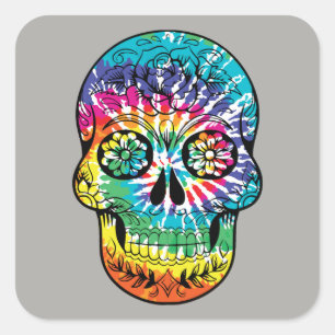 Sticker Carré Jour du crâne mort de sucre