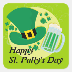 Sticker Carré Jour heureux de St Patricks !