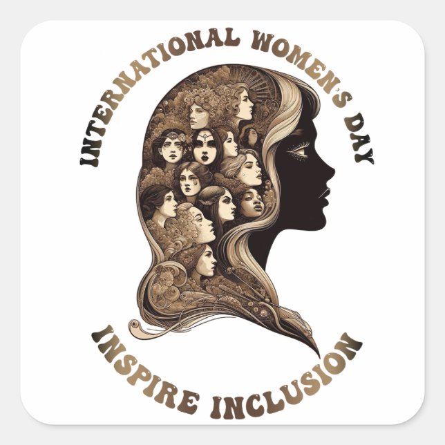 Sticker Carré Journée internationale de la femme Inspire Inclusi (Devant)