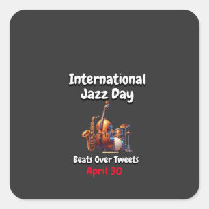 Sticker Carré Journée internationale du Jazz : Beat Over Tweets