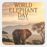 Journée mondiale de l'éléphant Art Savane africain