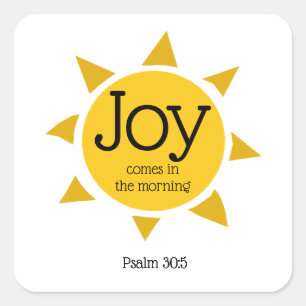 Sticker Carré JOY VIENT DANS LE MATIN Psaume chrétien PERSONNALI