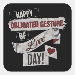 Sticker Carré Joyeuse Fête Obligatoire de l'Amour 