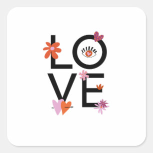 Sticker Carré Joyeuse Saint-Valentin 2023 - Images drôles d'amou