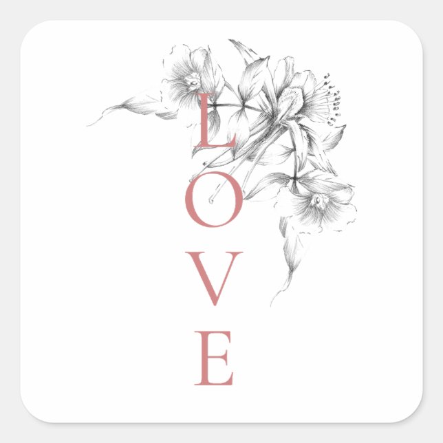 Sticker Carré Joyeuse Saint-Valentin 2023 - L'amour est l'amour  (Devant)