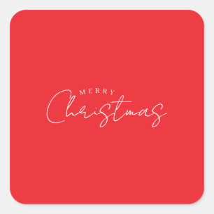Sticker Carré Joyeuses Fêtes Noël Nouvel An Saison Rouge