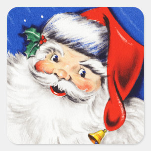 Sticker Carré Joyeuses Fêtes Père Noël