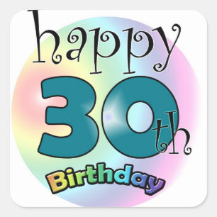 Sticker Carré Joyeux 30e anniversaire