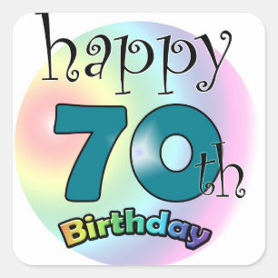 Sticker Carré Joyeux 70e anniversaire
