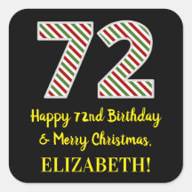 Joyeux 72e anniversaire & Joyeux Noël, Nom personn