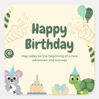 Sticker Carré Joyeux anniversaire 🎂 🎉