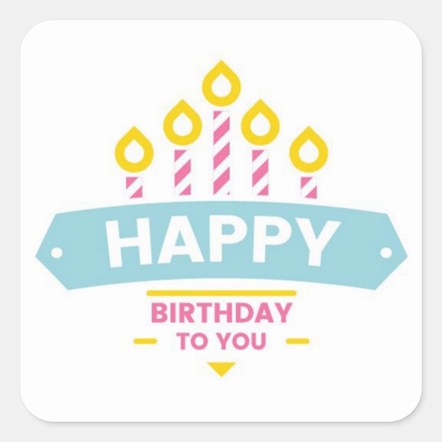 Sticker Carré Joyeux anniversaire (Devant)